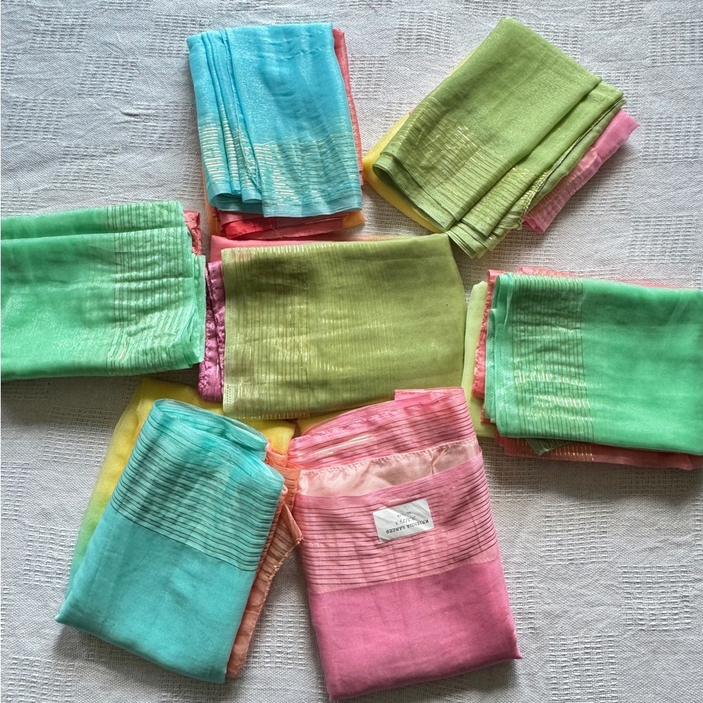 Ethnic Indian Wear Blue and Green Textured Towels